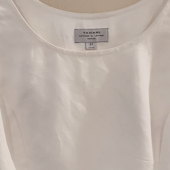 Tahari White Linen Top - Picture 3 of 4